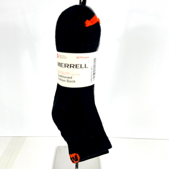 NEW Merrell Men Cushioned Cotton Quarter Crew Socks 6 Pairs Multicolor Sz 9-12 - Picture 10 of 12